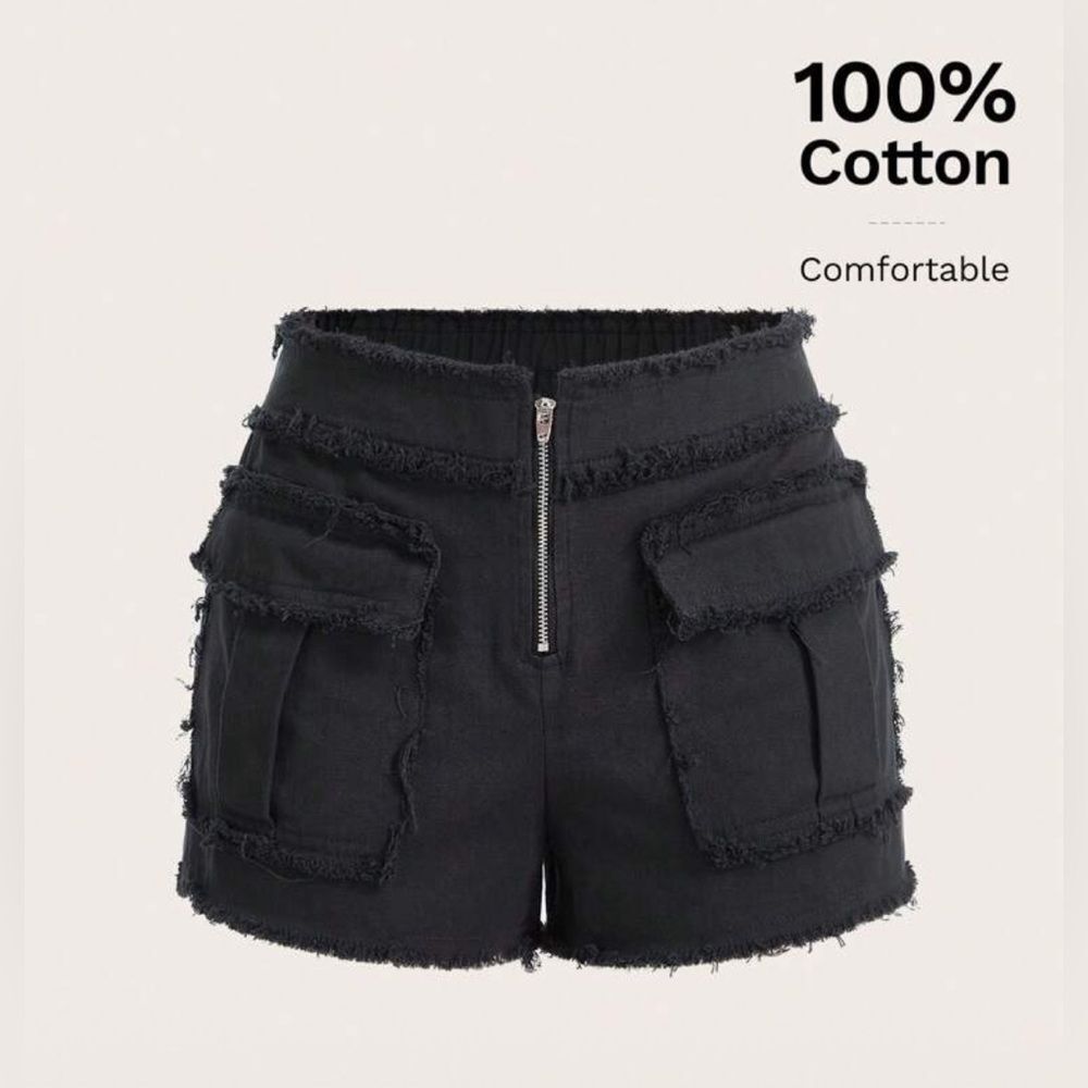 Black SHEIN Cotton shorts, Size XS (runs Small, fits 0-1). Super cute! NEW